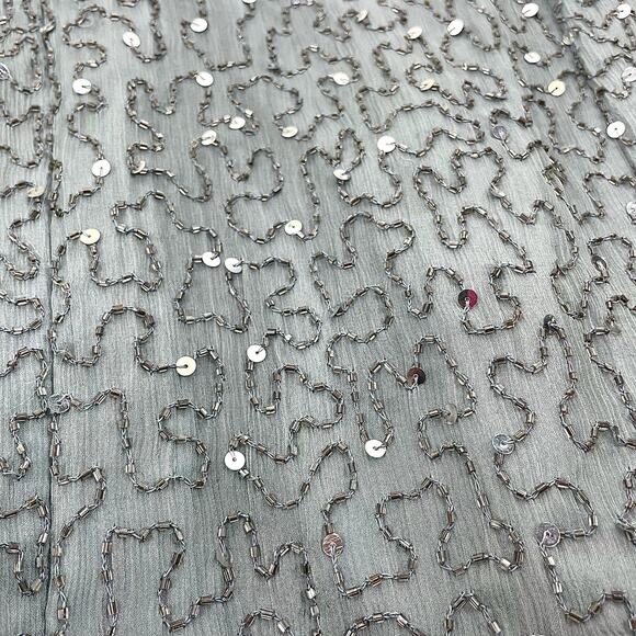 Ricci Wear Halter Neck Sequin Embellished Evening Gown Gray Silver Size M - Picture 14 of 14